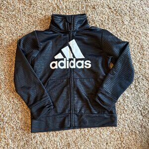 Adidas striped logo zip up jacket